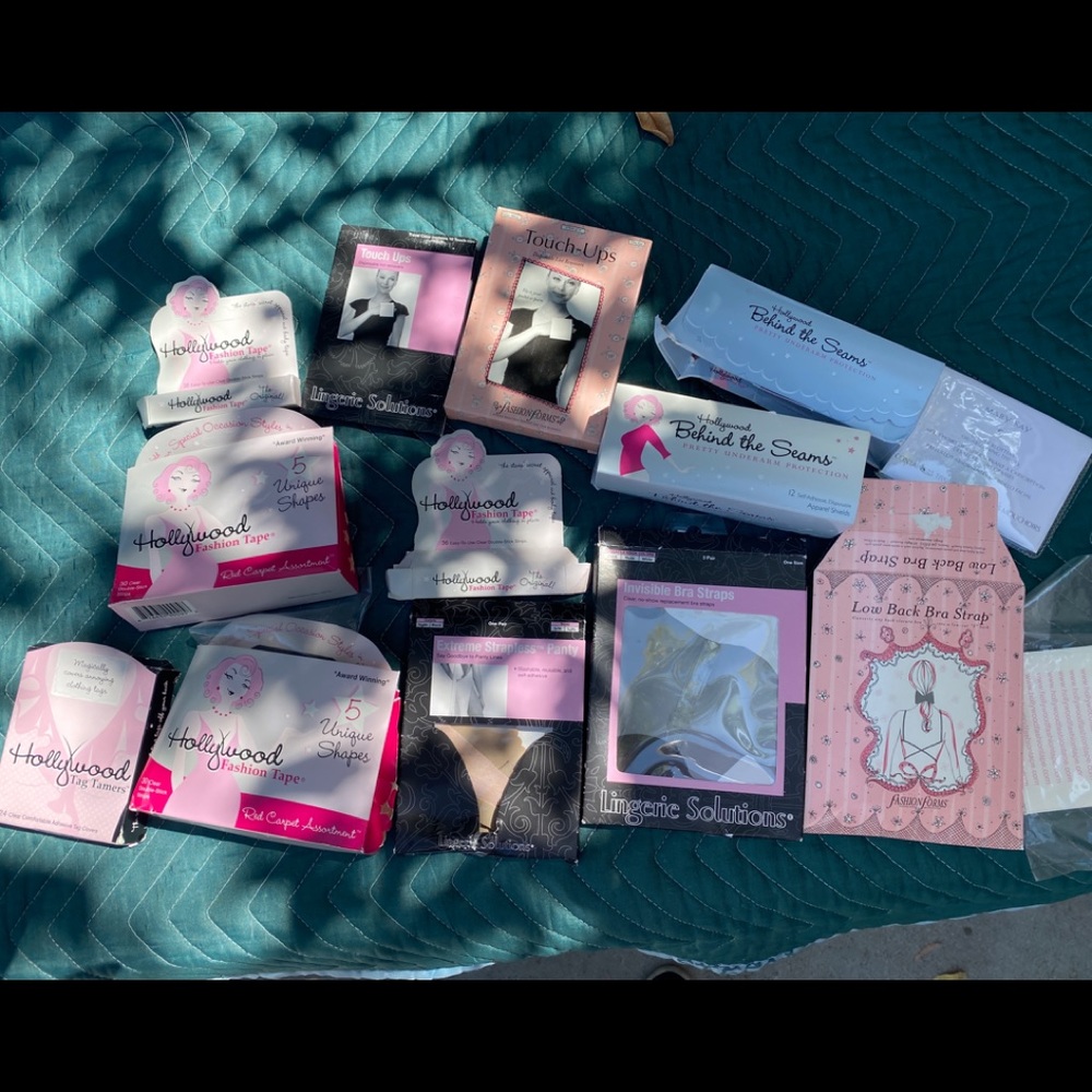 Lot of hollywood fashion tape, tag tamers, underarm protection + more all new!!!